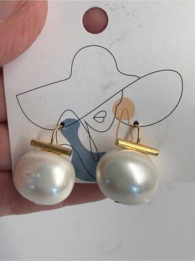 Catherine Canino 14K Large Pebble Pearl Earrings
